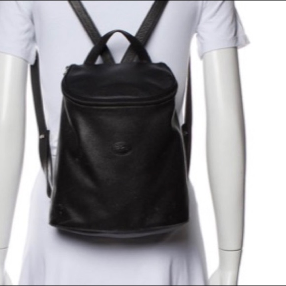 LONGCHAMP VINTAGE CAMEL TAN GENUINE LEATHER Backpack GORG RARE LUX $ FIRM - Picture 2 of 16